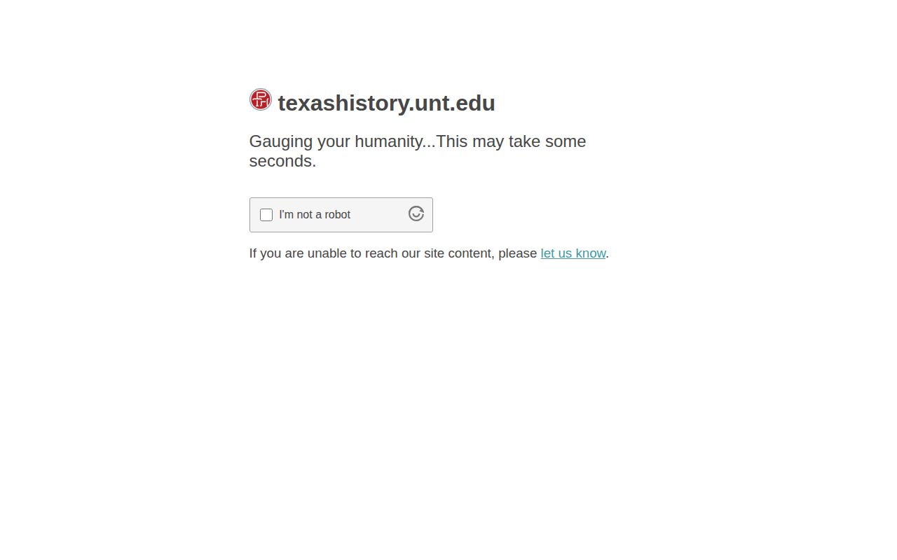 Access screen for the Portal to Texas History historical sheriff report source